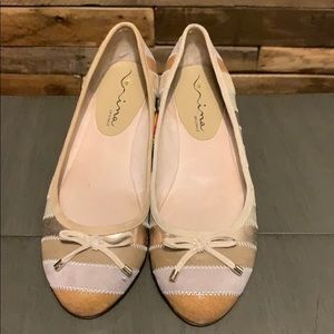 Suede & Leather Neutral Striped Flats